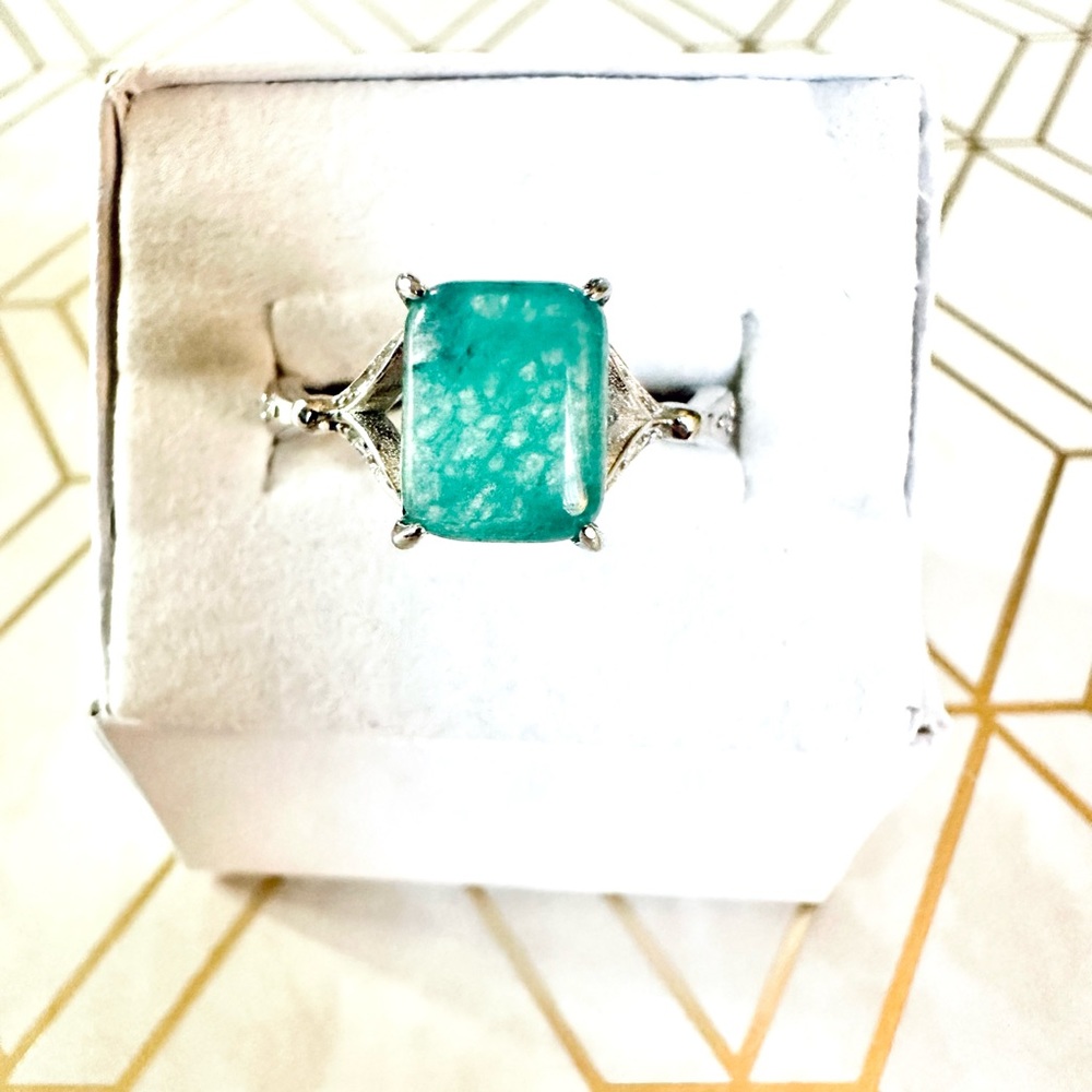 Genuine Amazonite on .925 Solid Sterling Silver
